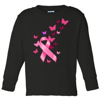 Breast Cancer Awareness Butterflies Logo Toddler Long Sleeve Shirt