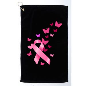 Breast Cancer Awareness Butterflies Logo Platinum Collection Golf Towel