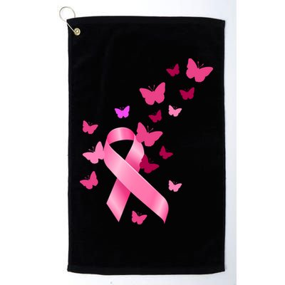 Breast Cancer Awareness Butterflies Logo Golf Towel
