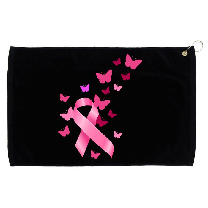 Breast Cancer Awareness Butterflies Logo Grommeted Golf Towel