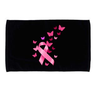 Breast Cancer Awareness Butterflies Logo Microfiber Hand Towel