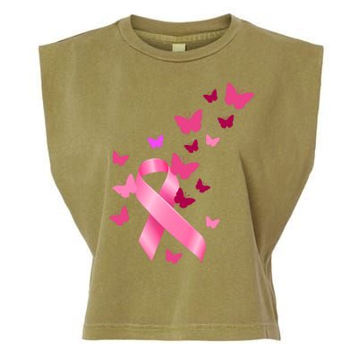 Breast Cancer Awareness Butterflies Logo Garment-Dyed Women's Muscle Tee