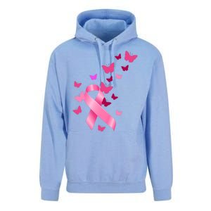 Breast Cancer Awareness Butterflies Logo Unisex Surf Hoodie