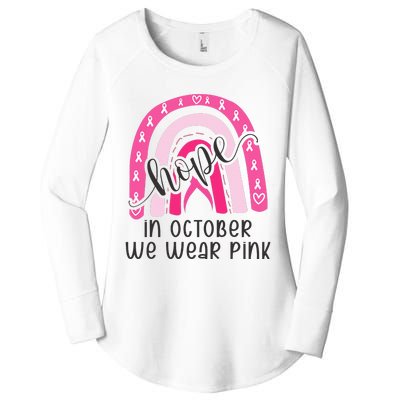 Breast Cancer Awareness Pink Rainbow In October We Wear Pink Women's Perfect Tri Tunic Long Sleeve Shirt