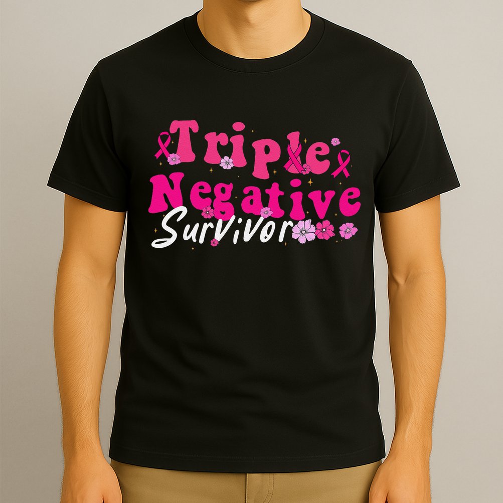 Breast Cancer Awareness Triple Negative Survivor Flowers T-Shirt