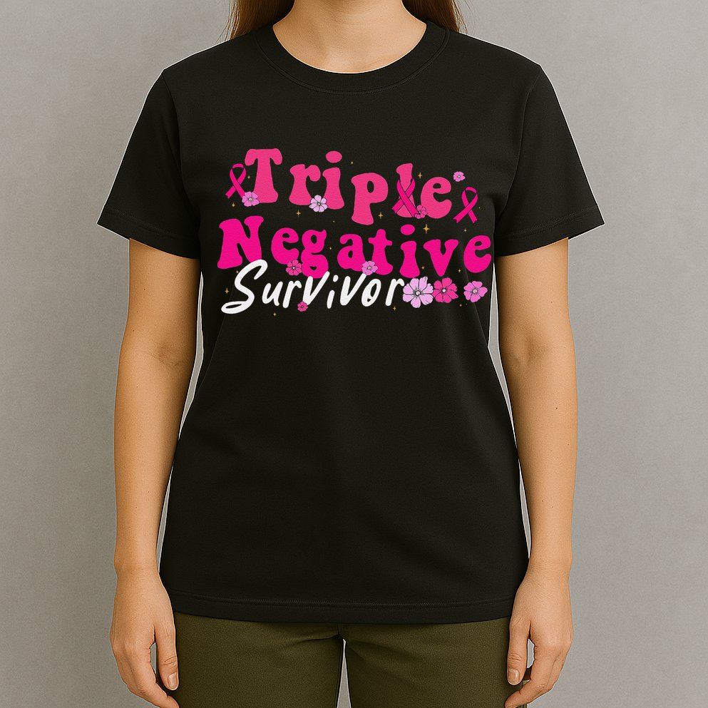 Breast Cancer Awareness Triple Negative Survivor Flowers T-Shirt