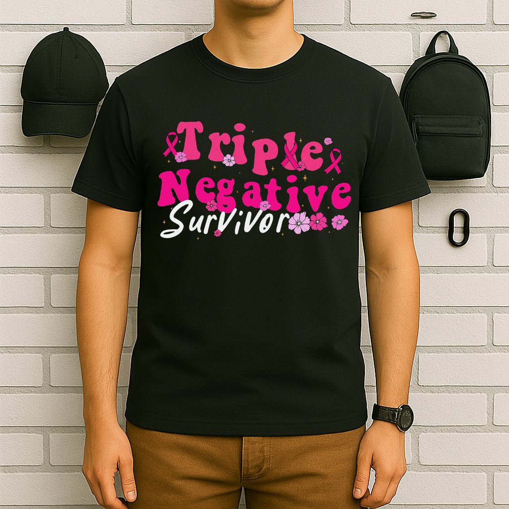 Breast Cancer Awareness Triple Negative Survivor Flowers T-Shirt