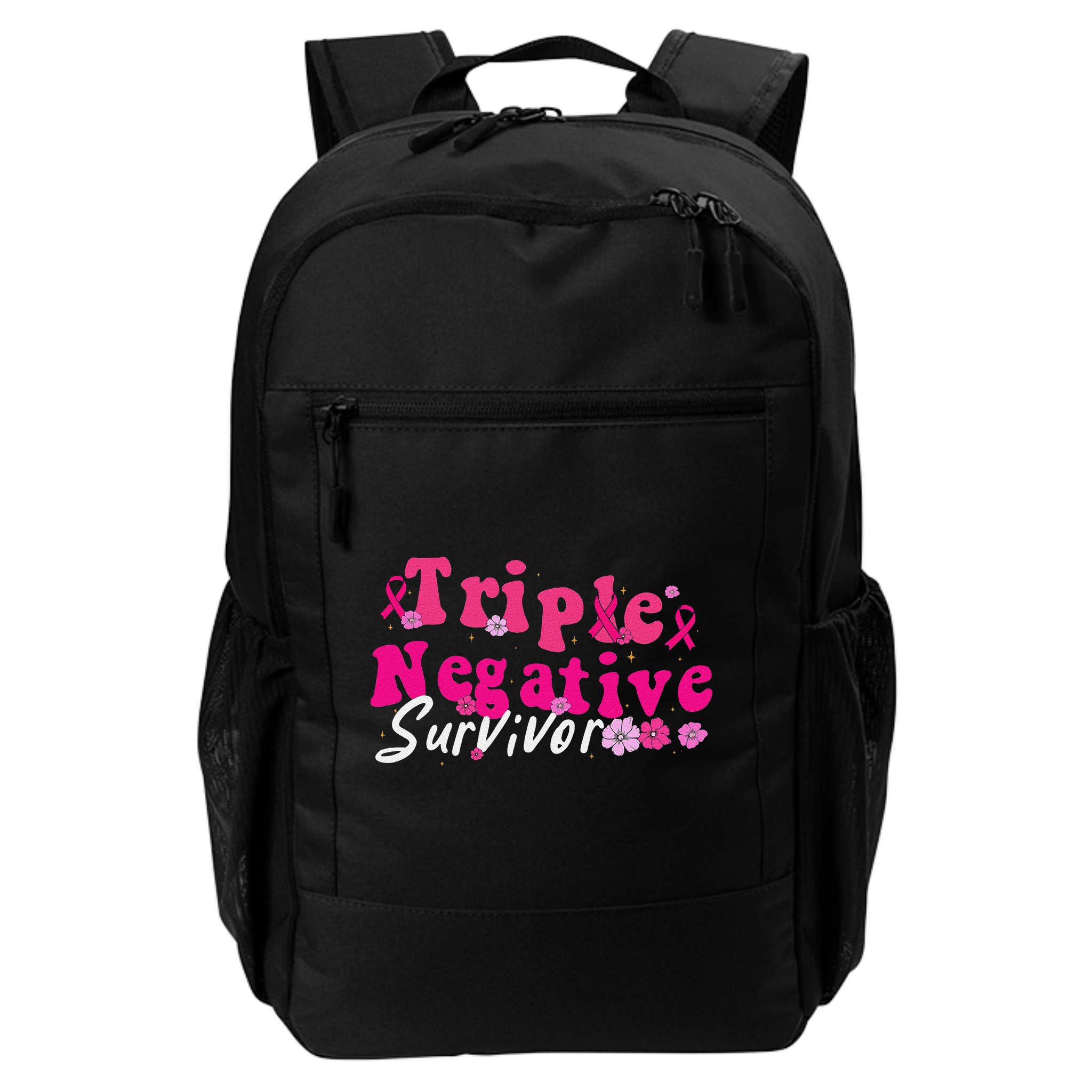Breast Cancer Awareness Triple Negative Survivor Flowers Backpack