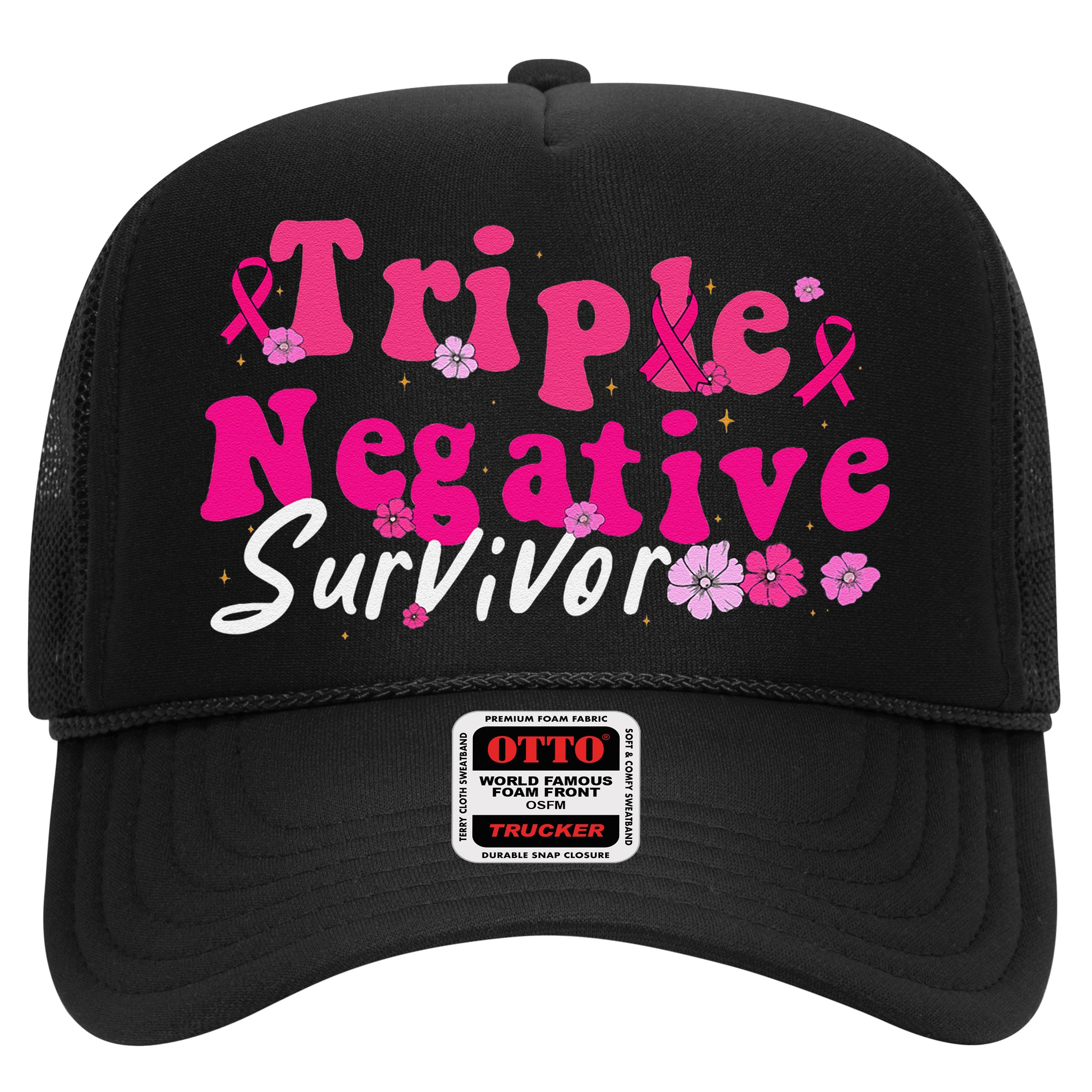 Breast Cancer Awareness Triple Negative Survivor Flowers Hat