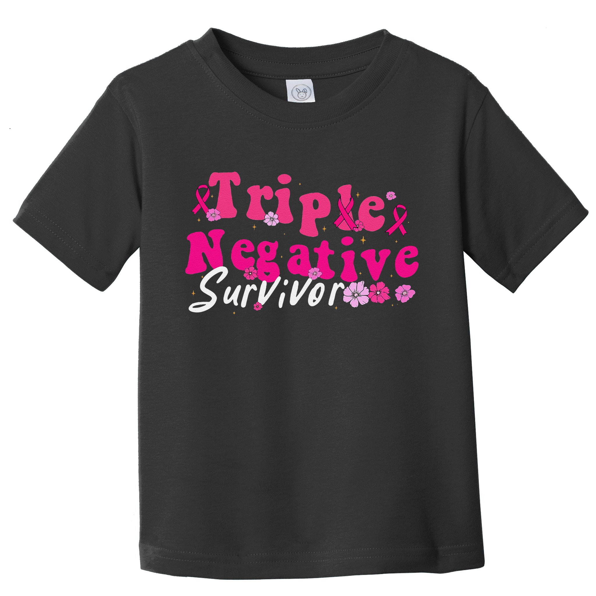 Breast Cancer Awareness Triple Negative Survivor Flowers Toddler T-Shirt