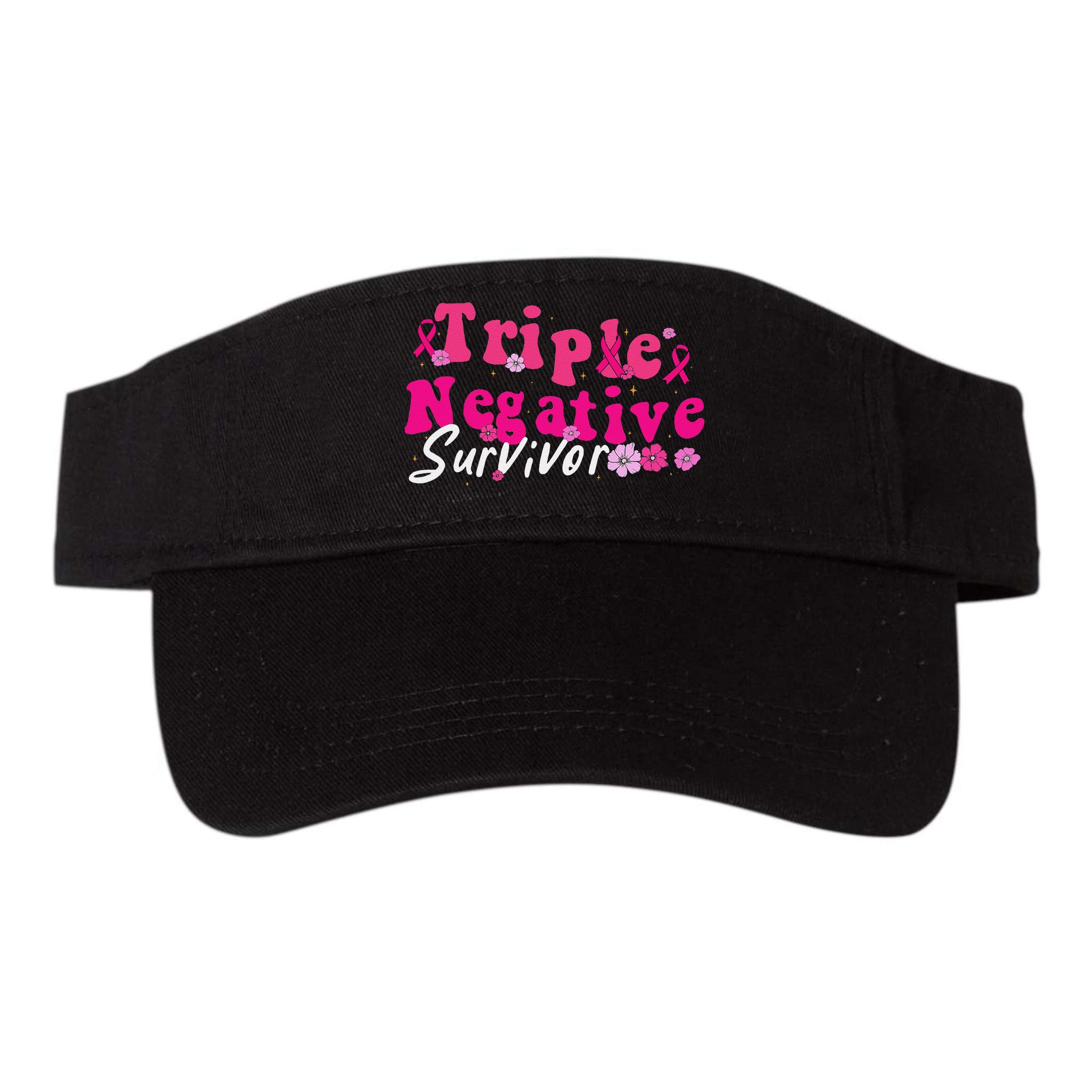Breast Cancer Awareness Triple Negative Survivor Flowers Visor