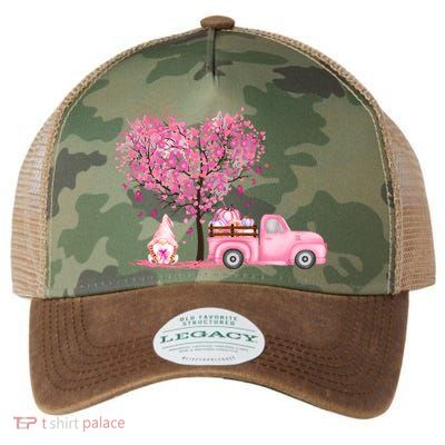 Breast Cancer Awareness Gnome Vintage Fall Truck Legacy Tie Dye Trucker Hat