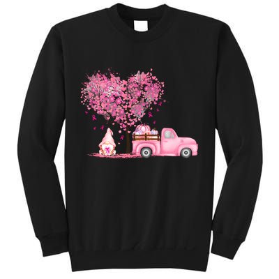 Breast Cancer Awareness Gnome Vintage Fall Truck Sweatshirt