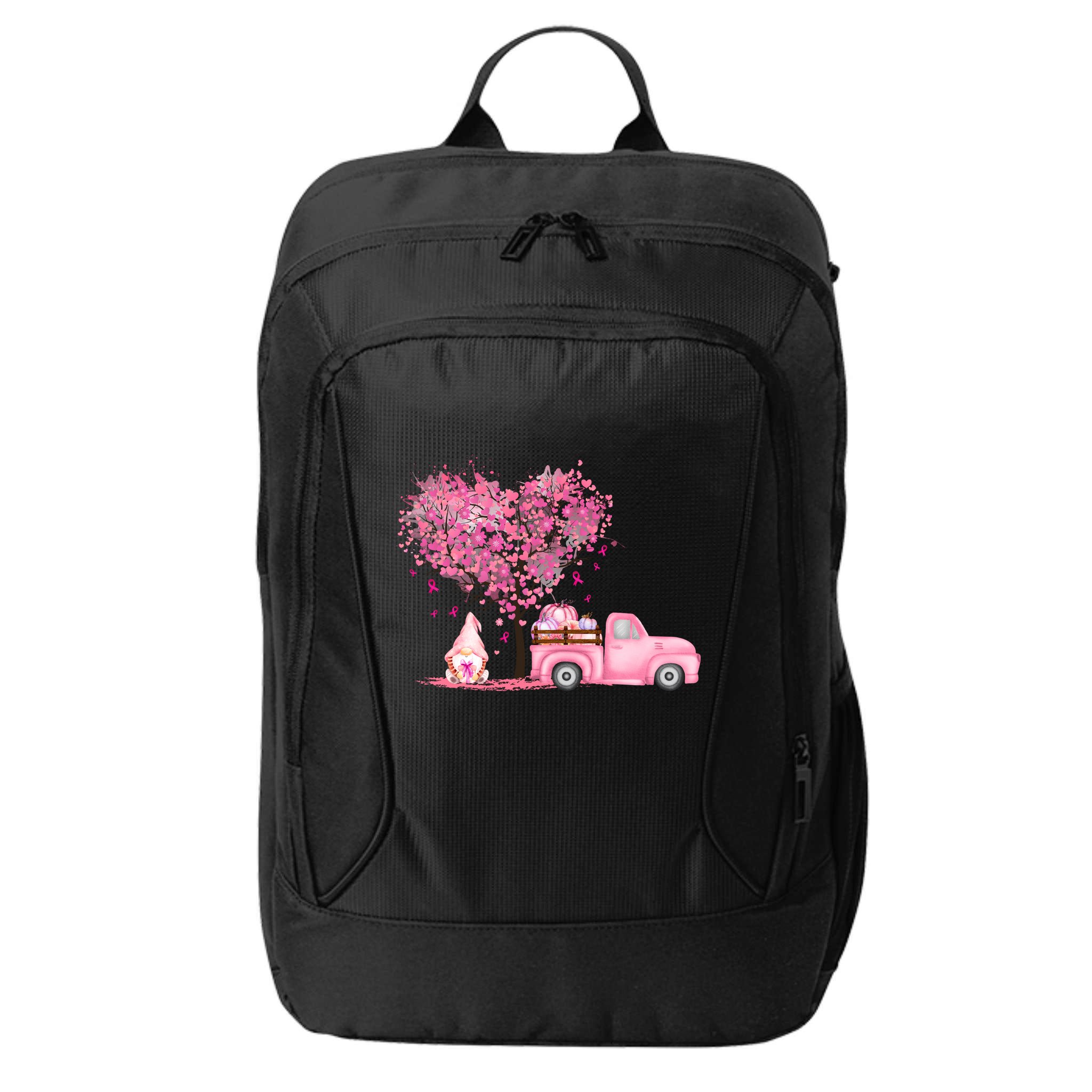 Breast Cancer Awareness Gnome Vintage Fall Truck City Backpack