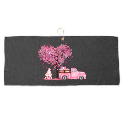 Breast Cancer Awareness Gnome Vintage Fall Truck Large Microfiber Waffle Golf Towel