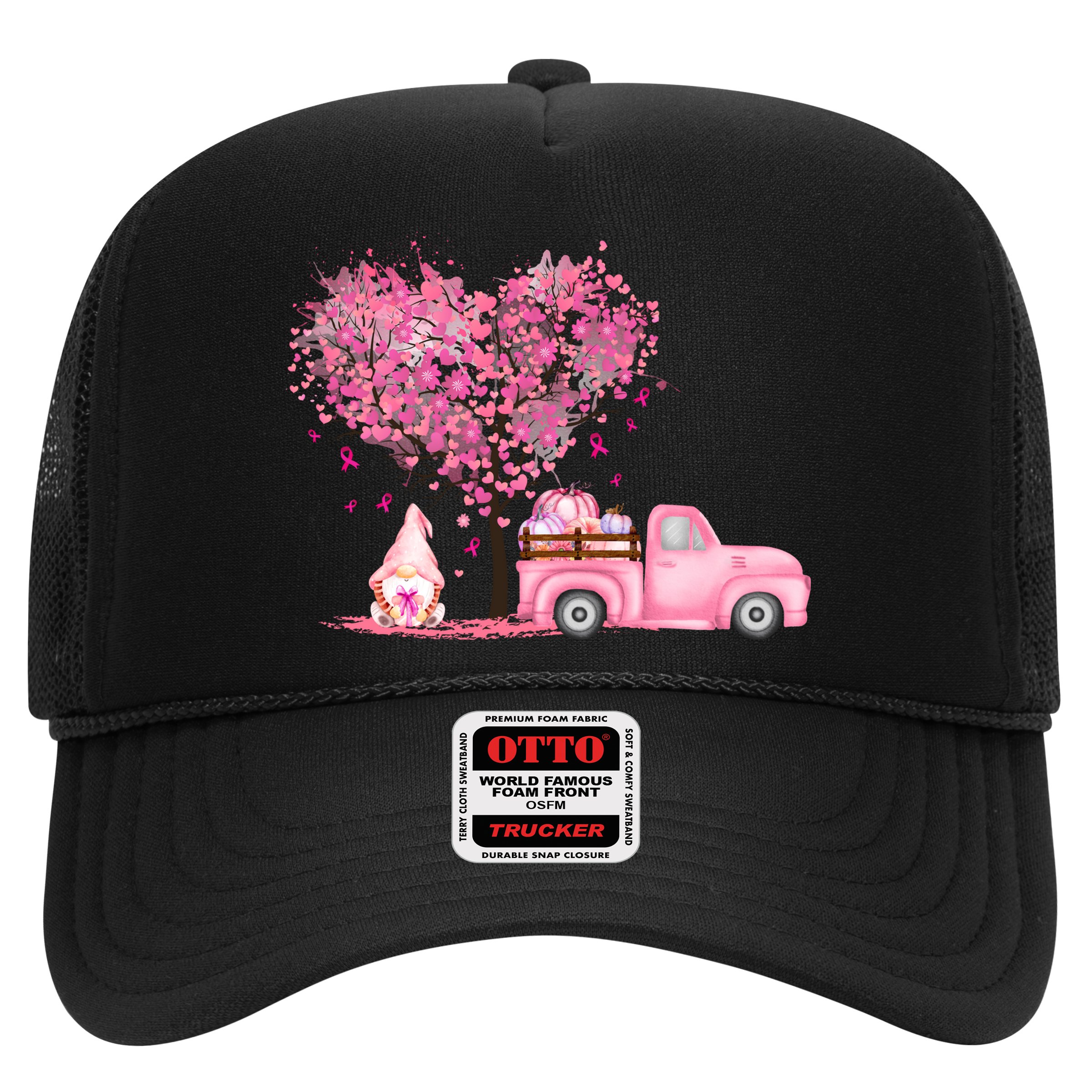 Breast Cancer Awareness Gnome Vintage Fall Truck Hat