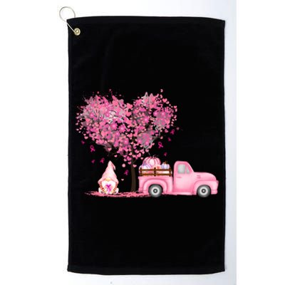 Breast Cancer Awareness Gnome Vintage Fall Truck Platinum Collection Golf Towel