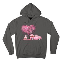 Breast Cancer Awareness Gnome Vintage Fall Truck Hoodie