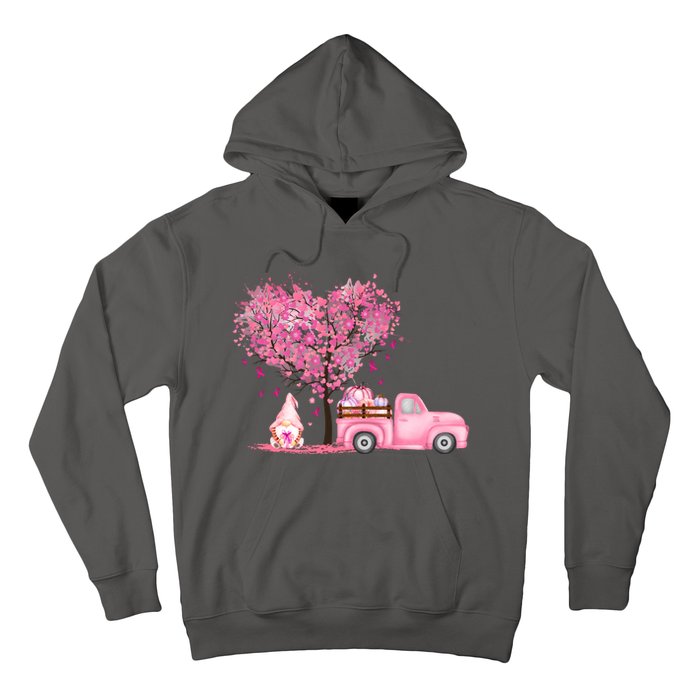 Breast Cancer Awareness Gnome Vintage Fall Truck Hoodie