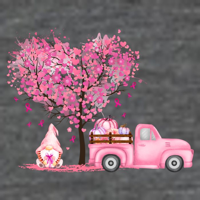 Breast Cancer Awareness Gnome Vintage Fall Truck Backpack