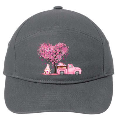 Breast Cancer Awareness Gnome Vintage Fall Truck 7-Panel Snapback Hat