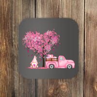 Breast Cancer Awareness Gnome Vintage Fall Truck Coaster