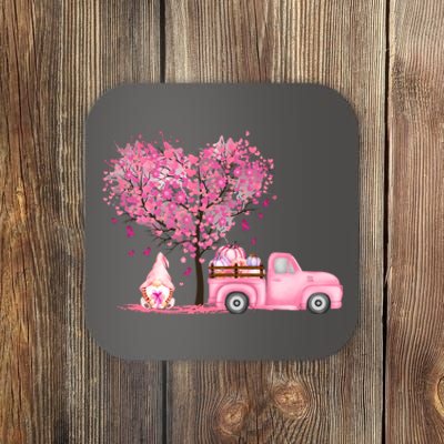 Breast Cancer Awareness Gnome Vintage Fall Truck Coaster