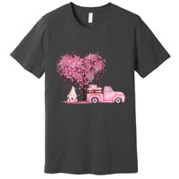 Breast Cancer Awareness Gnome Vintage Fall Truck Premium T-Shirt