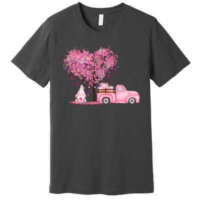 Breast Cancer Awareness Gnome Vintage Fall Truck Premium T-Shirt