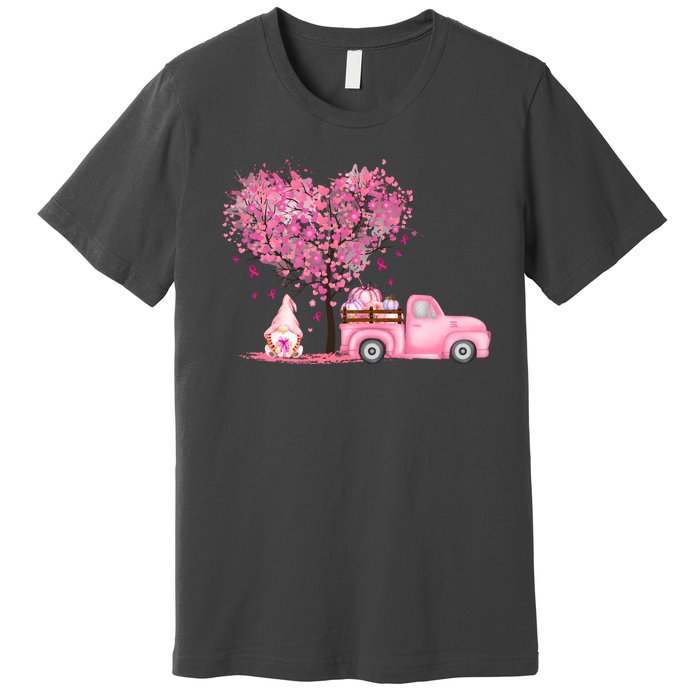 Breast Cancer Awareness Gnome Vintage Fall Truck Premium T-Shirt