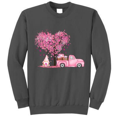 Breast Cancer Awareness Gnome Vintage Fall Truck Tall Sweatshirt