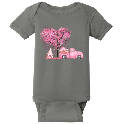 Breast Cancer Awareness Gnome Vintage Fall Truck Baby Bodysuit