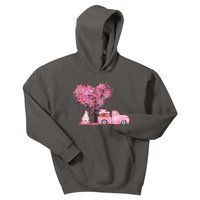 Breast Cancer Awareness Gnome Vintage Fall Truck Kids Hoodie