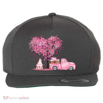 Breast Cancer Awareness Gnome Vintage Fall Truck Wool Snapback Cap