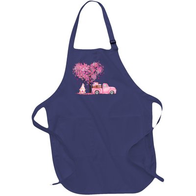 Breast Cancer Awareness Gnome Vintage Fall Truck Full-Length Apron With Pockets