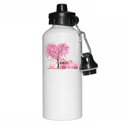 Breast Cancer Awareness Gnome Vintage Fall Truck Aluminum Water Bottle