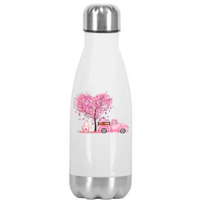 Breast Cancer Awareness Gnome Vintage Fall Truck Stainless Steel Insulated Water Bottle