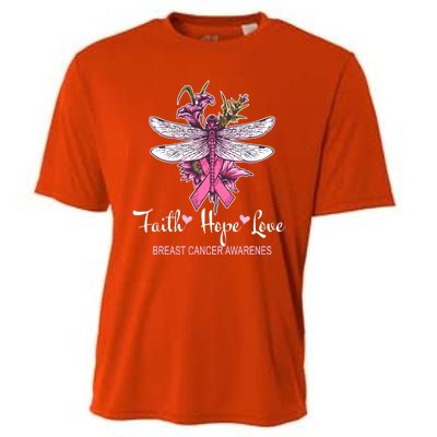 Breast Cancer Awareness Dragonfly Cooling Performance Crew T-Shirt