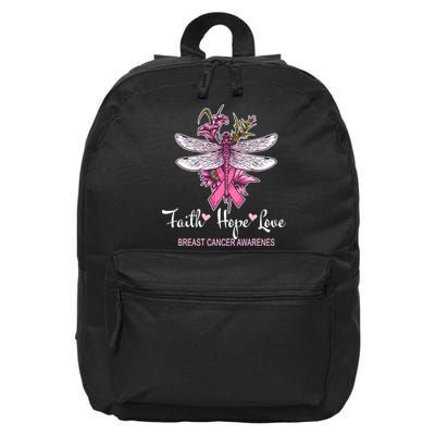 Breast Cancer Awareness Dragonfly 16 in Basic Backpack