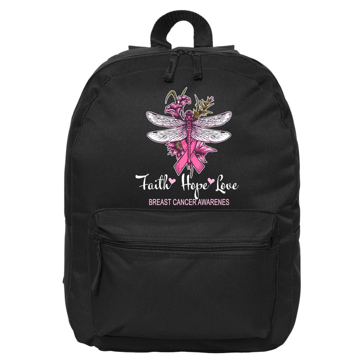 Breast Cancer Awareness Dragonfly 16 in Basic Backpack