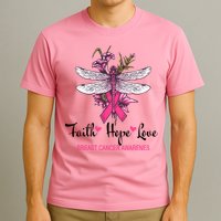 Breast Cancer Awareness Dragonfly T-Shirt