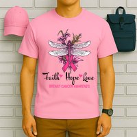 Breast Cancer Awareness Dragonfly T-Shirt