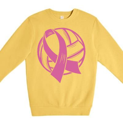 Breast Cancer Awareness Volleyball Team Supporter Premium Crewneck Sweatshirt