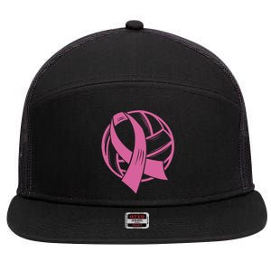 Breast Cancer Awareness Volleyball Team Supporter 7 Panel Mesh Trucker Snapback Hat