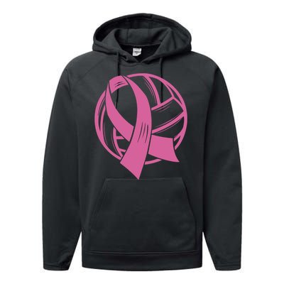 Breast Cancer Awareness Volleyball Team Supporter Performance Fleece Hoodie