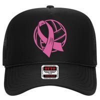 Breast Cancer Awareness Volleyball Team Supporter High Crown Mesh Back Trucker Hat