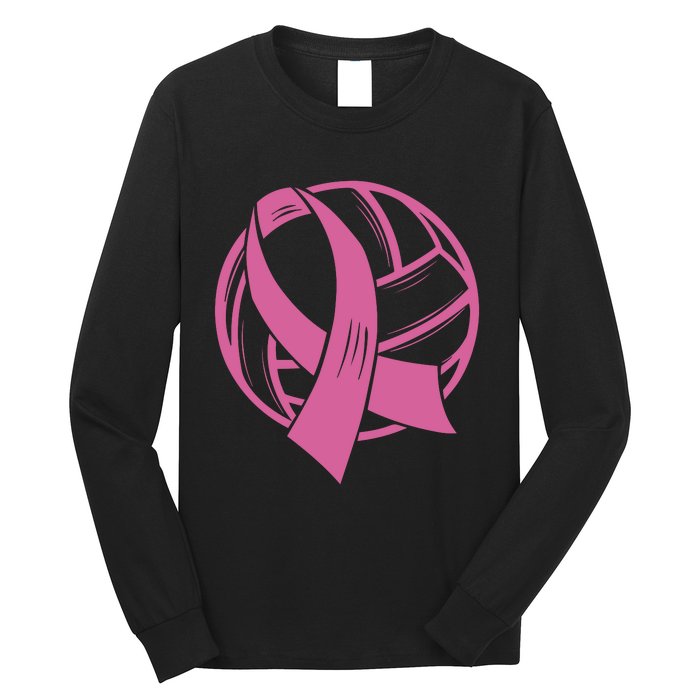 Breast Cancer Awareness Volleyball Team Supporter Long Sleeve Shirt