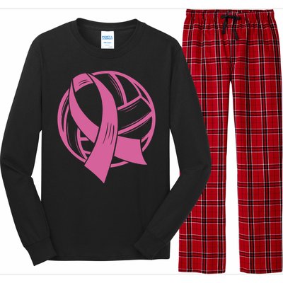 Breast Cancer Awareness Volleyball Team Supporter Long Sleeve Pajama Set