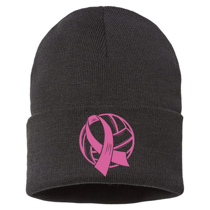 Breast Cancer Awareness Volleyball Team Supporter Sustainable Knit Beanie