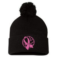 Breast Cancer Awareness Volleyball Team Supporter Pom Pom 12in Knit Beanie